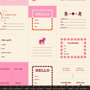 Ruby Star Society Alexia Marcelle Abegg 1-800-Calico Thanks I Made This Panel Pink