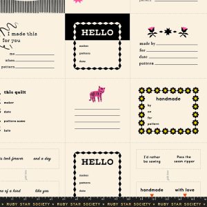 Ruby Star Society Alexia Marcelle Abegg 1-800-Calico Thanks I Made This Panel Black