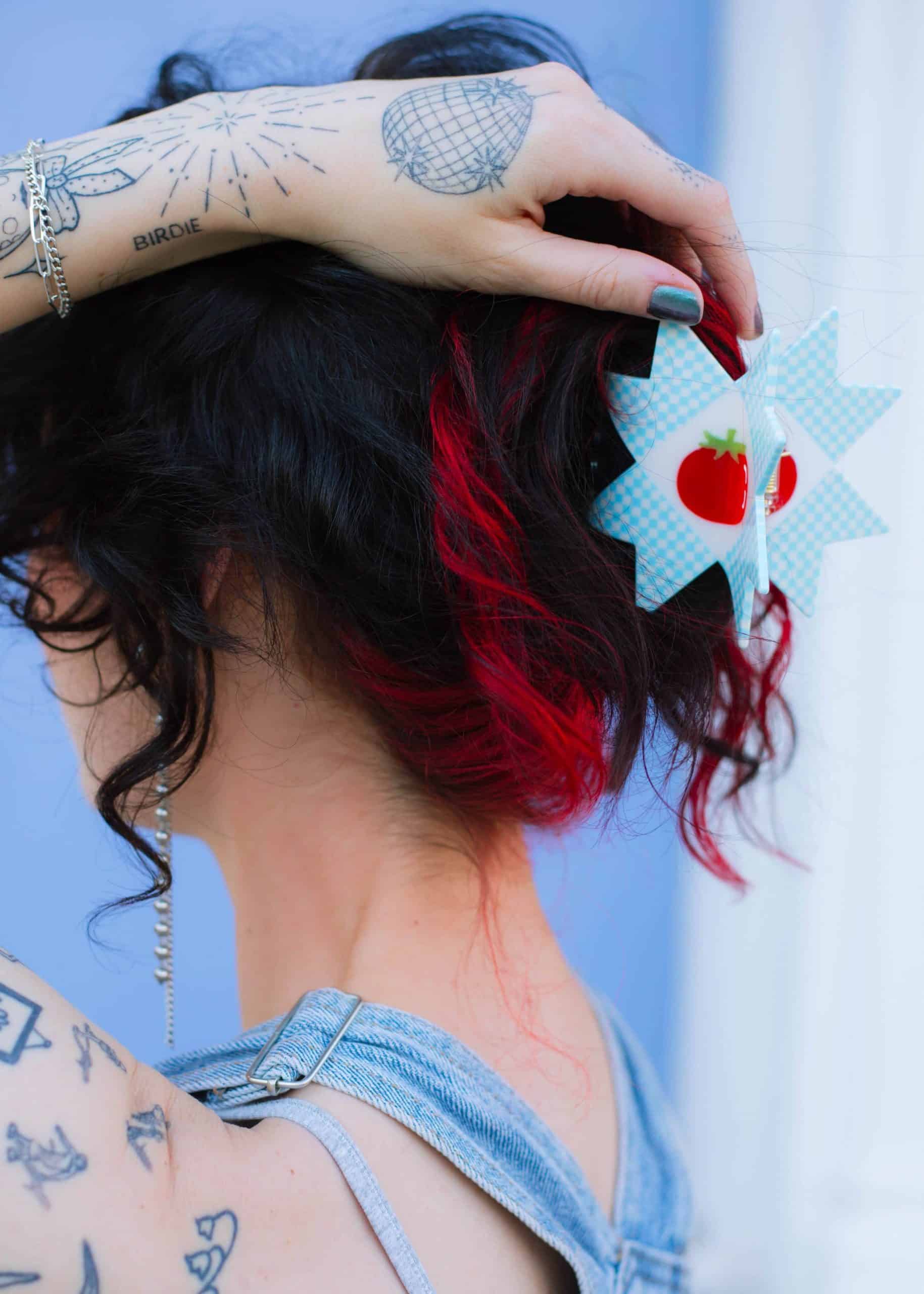 The Peach Fuzz Tomato Quilt Hair Claw TPF x Chaos Magic Studio - Image 3