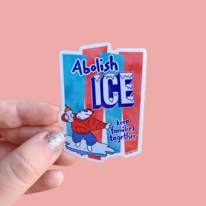 The Peach Fuzz Abolish ICE Sticker