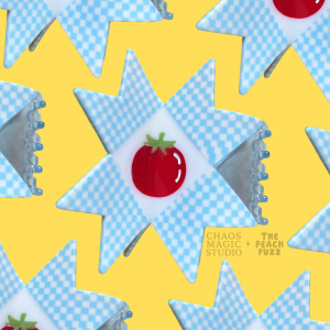 The Peach Fuzz Tomato Quilt Hair Claw  TPF x Chaos Magic Studio