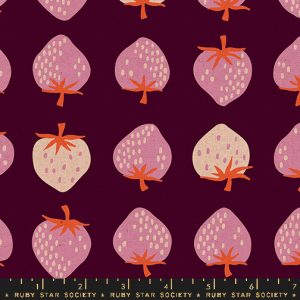 Ruby Star Society Kimberly Kight Strawberry Canvas Deep Plum (REMNANT)