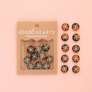 Sarah Hearts Quilt Star Small 5/8" Buttons