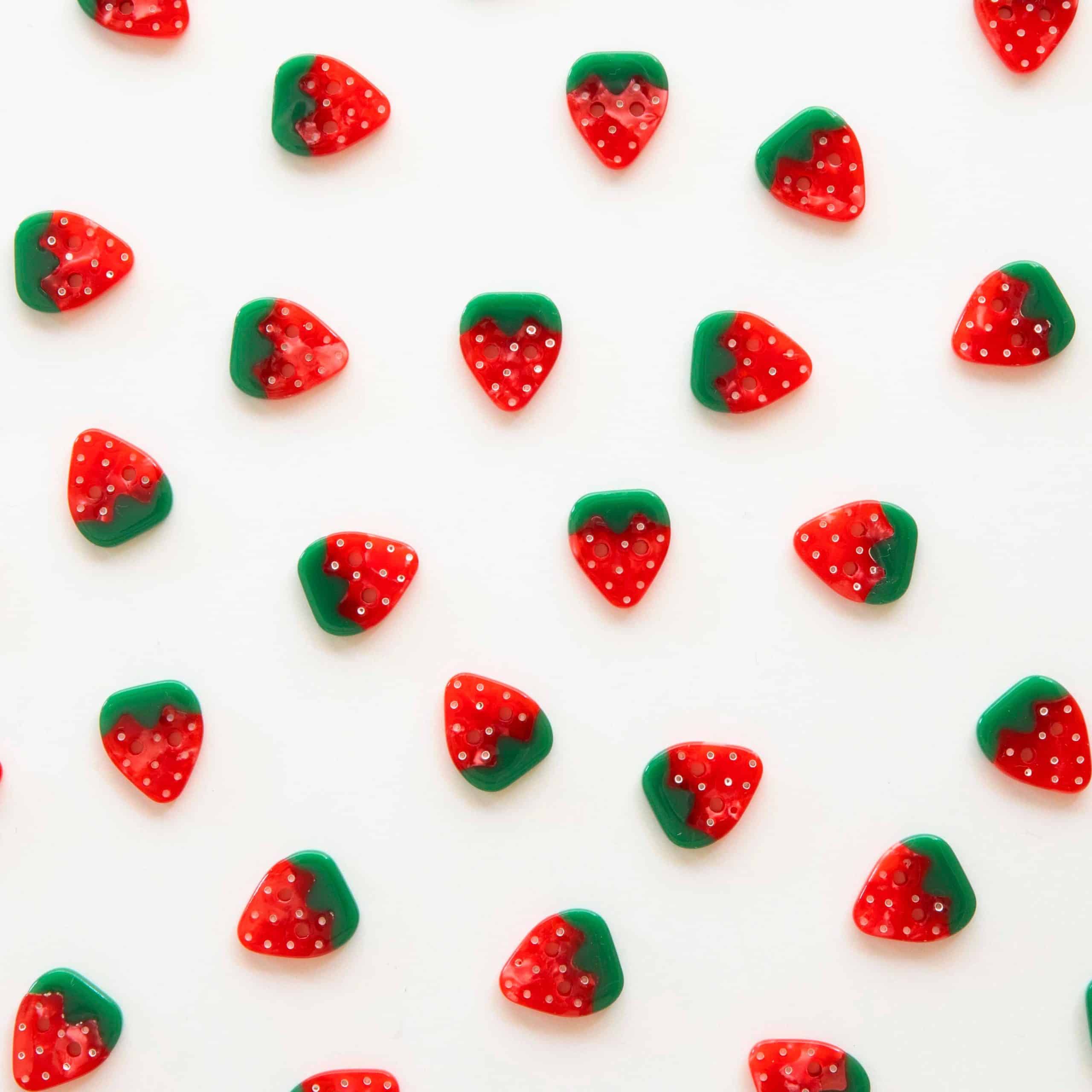 Sarah Hearts Strawberry Small 5/8" Buttons - Image 2