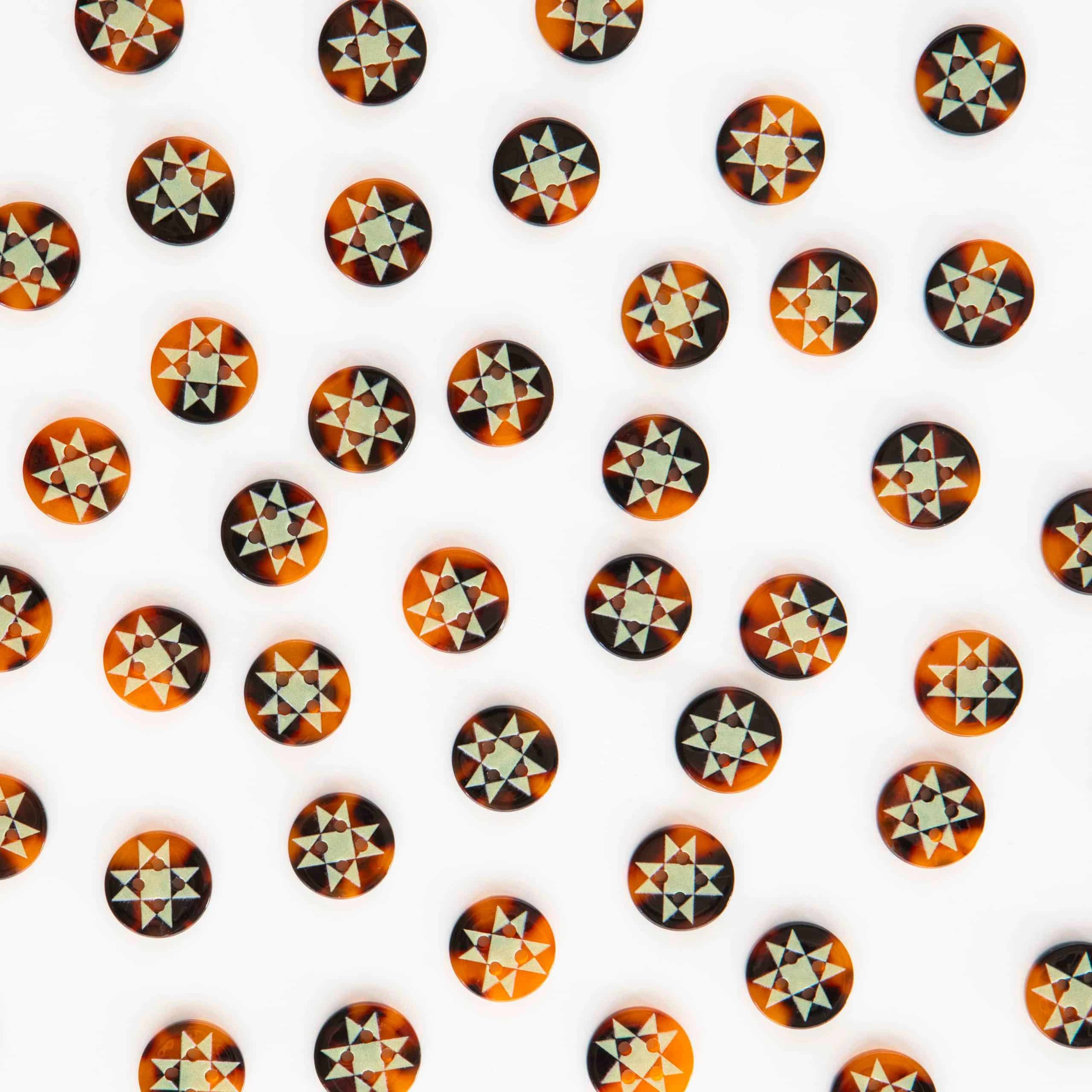 Sarah Hearts Quilt Star Small 5/8" Buttons - Image 2