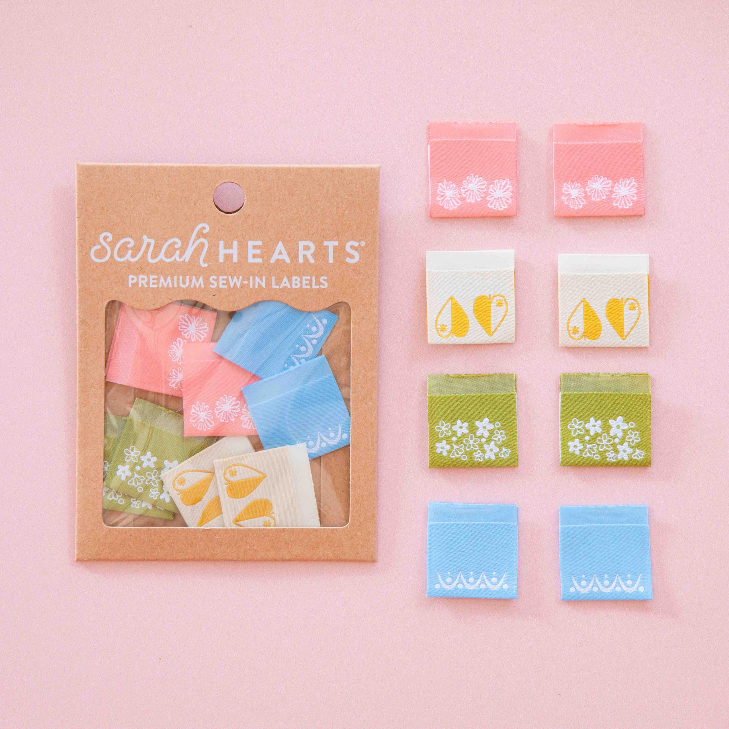 Sarah Hearts Vintage Patterns Multipack Woven Labels - Image 2