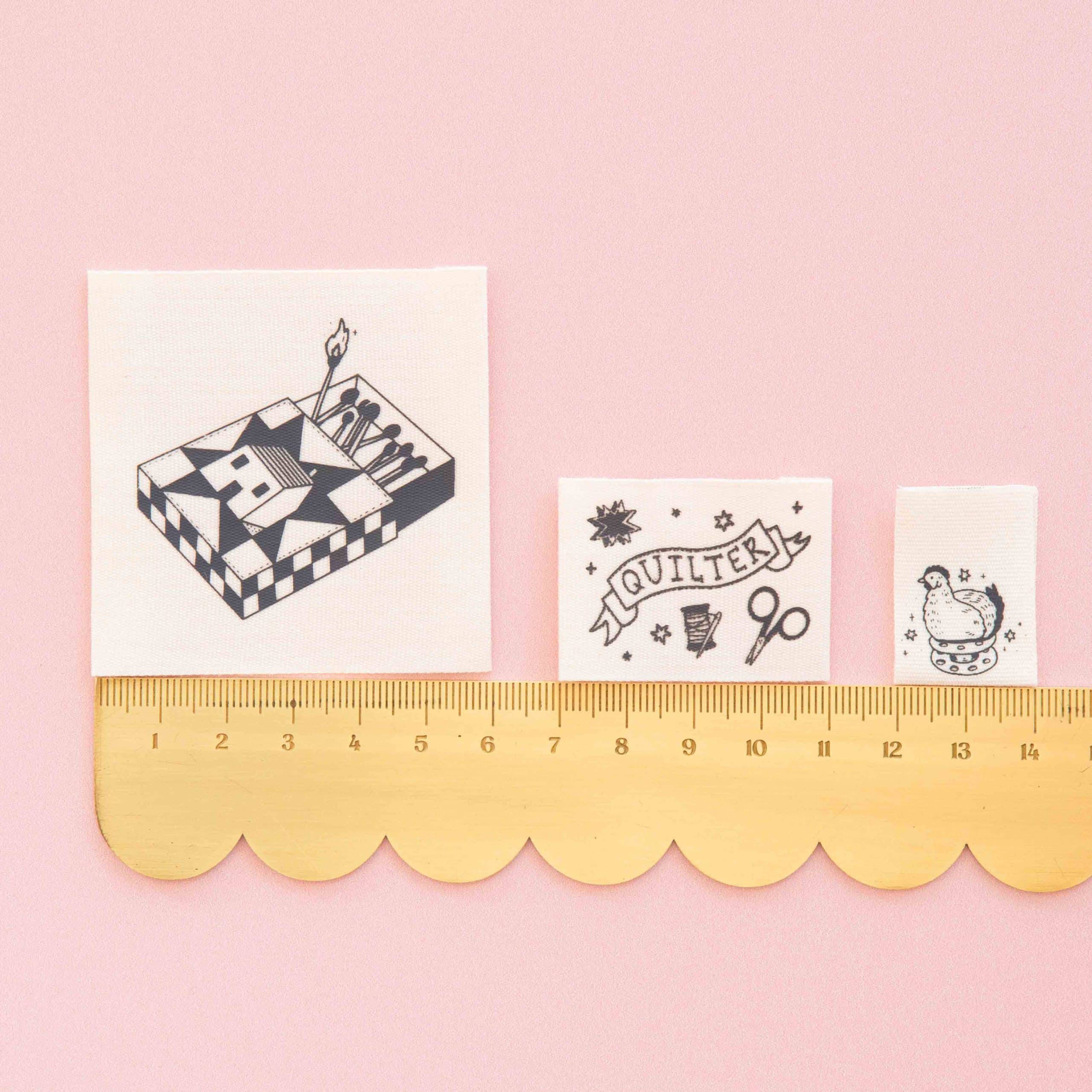 Sarah Heart x Toad and Sew Quilty Tattoo Woven Labels Multipack - Image 4