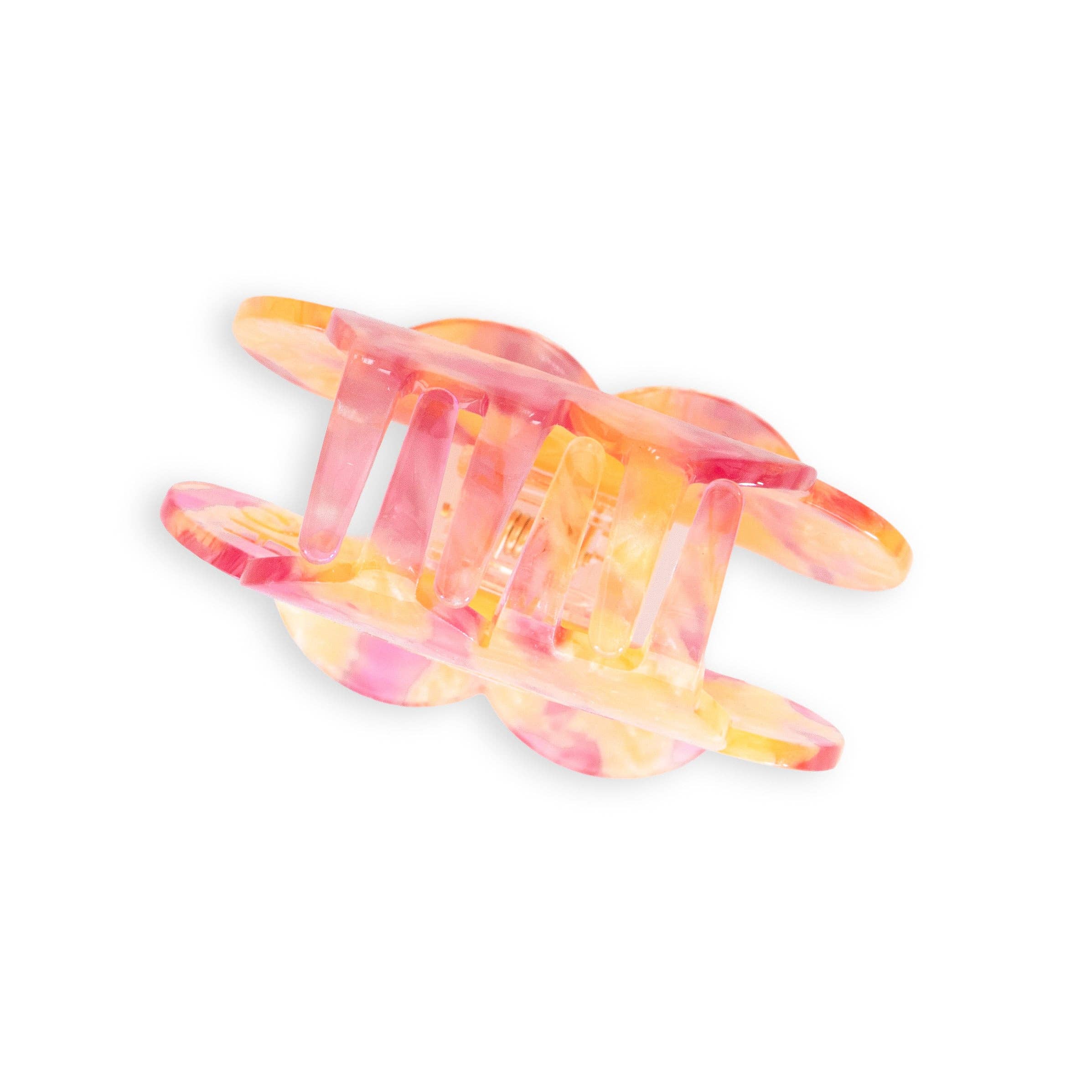 Sarah Hearts Daisy Button Pink and Yellow Large Hair Claw Clip - Image 4