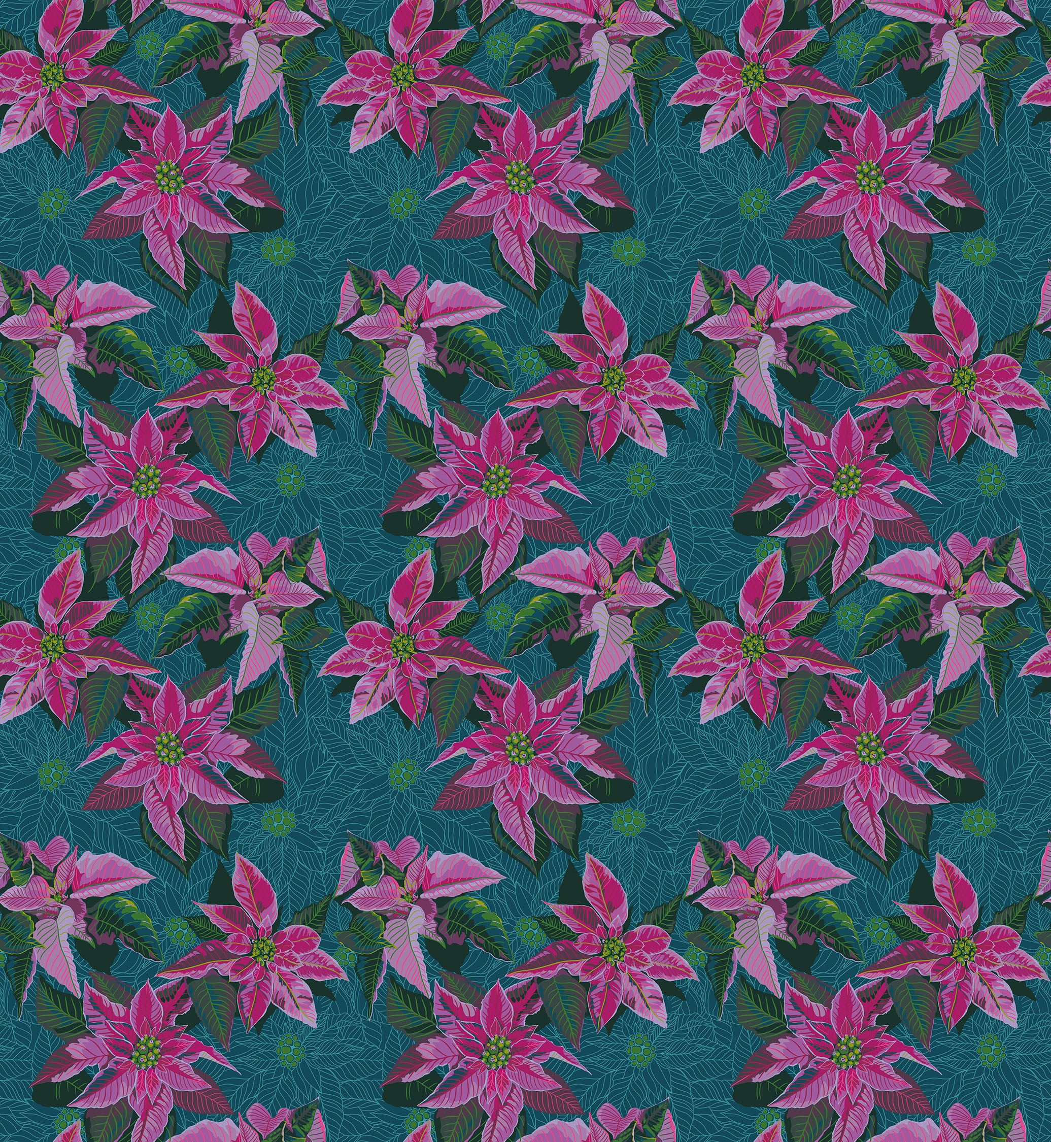 Anna Maria Textiles Cozy Christmas Wrapped Poinsettia Flourish