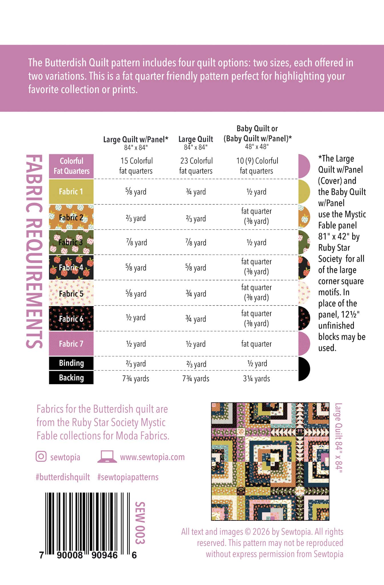 Sewtopia Butterdish Quilt Kit - Image 3