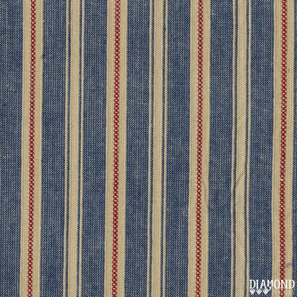 Diamond Textiles Americana Vintage Dobby Stripe Navy Red