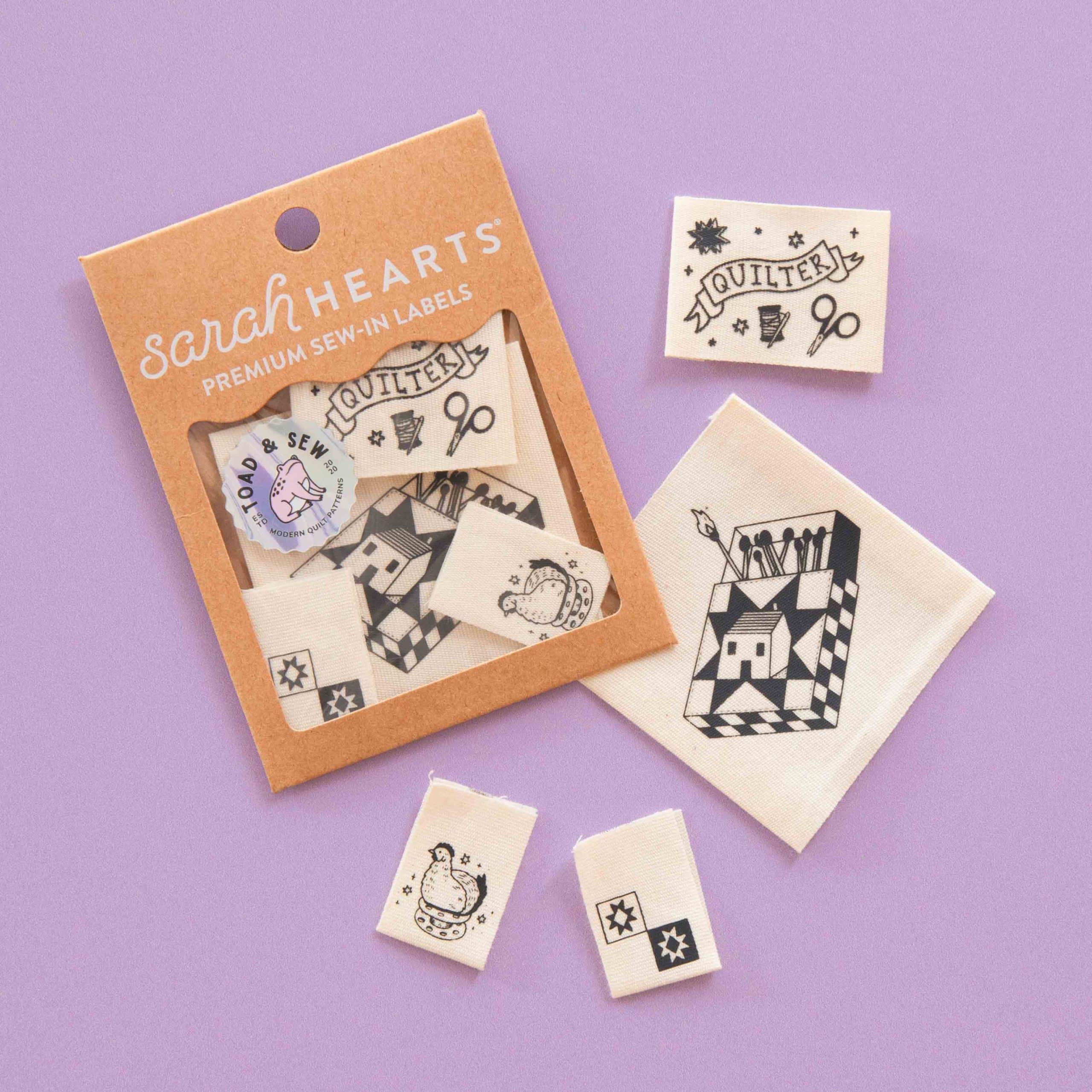 Sarah Heart x Toad and Sew Quilty Tattoo Woven Labels Multipack - Image 3