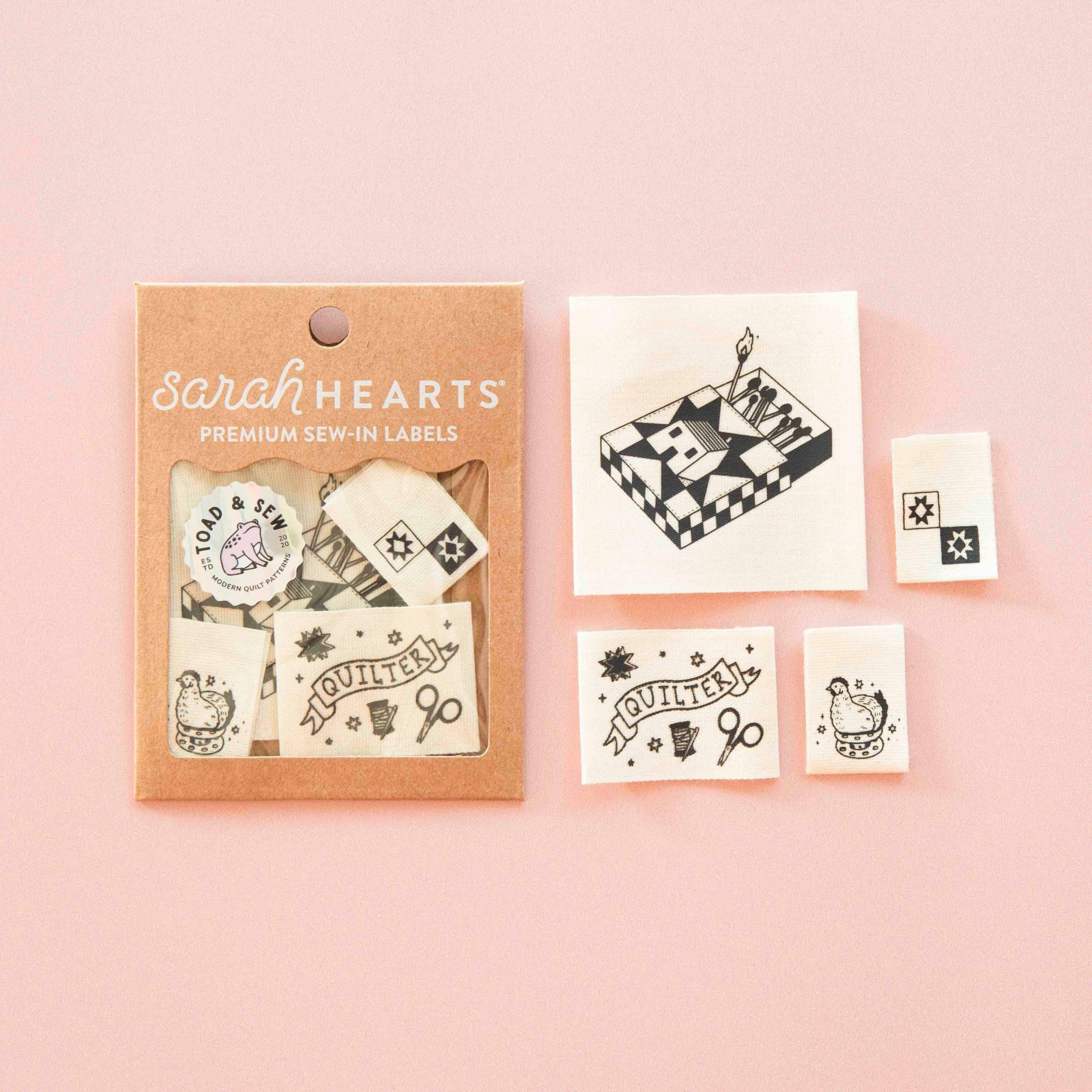 Sarah Heart x Toad and Sew Quilty Tattoo Woven Labels Multipack - Image 2