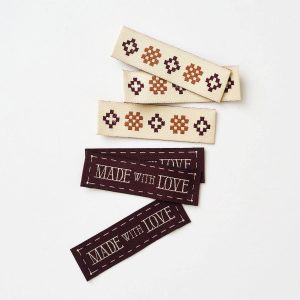 Matchy Matchy Made with Love Sketchy Quilt Rectangle Currant Woven Garment Labels