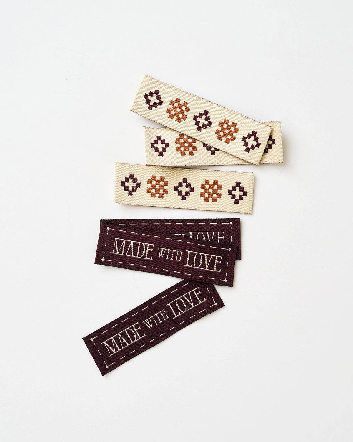 Matchy Matchy Made with Love Sketchy Quilt Rectangle Currant Woven Garment Labels