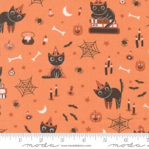 Moda Fabrics Elena Amo Purrs & Boos Witchy Cats Pumpkin