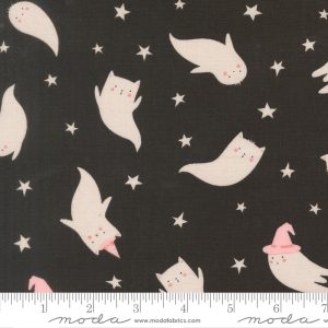 Moda Fabrics Elena Amo Purrs & Boos Ghost Black Cat