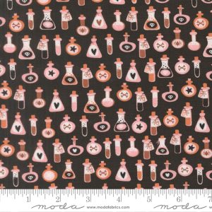 Moda Fabrics Elena Amo Purrs & Boos Friendly Poisons Black Cat