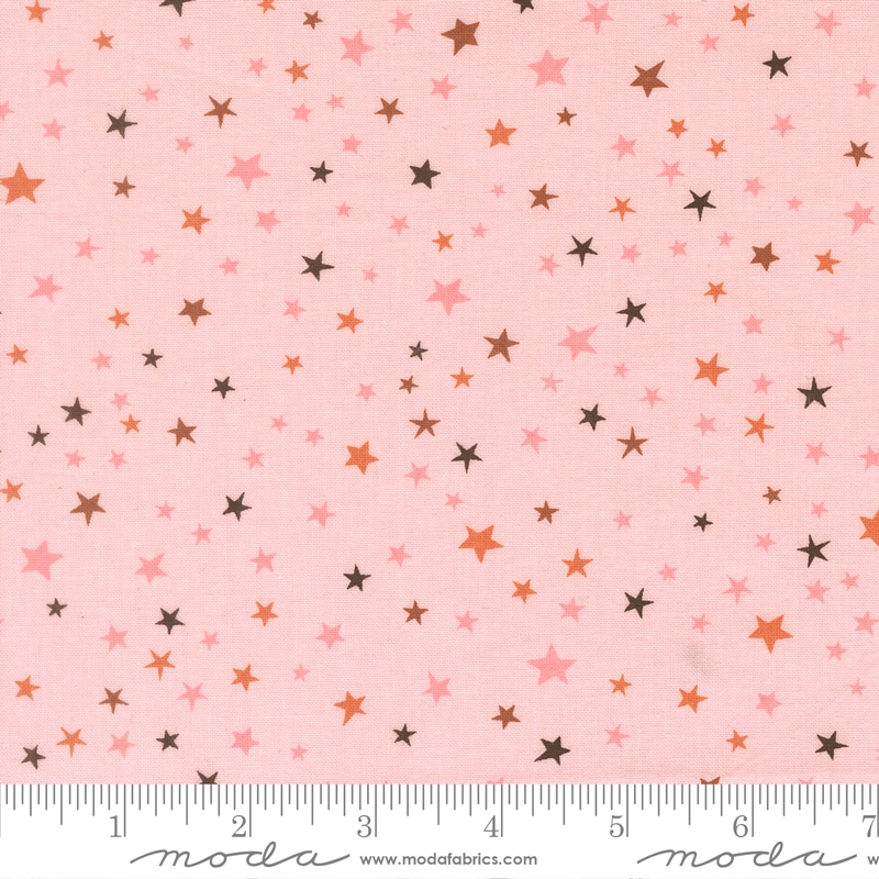 Moda Fabrics Elena Amo Purrs & Boos Stars Purrfect Pink