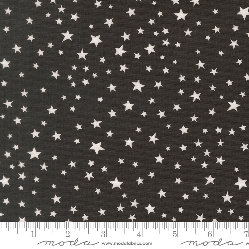 Moda Fabrics Elena Amo Purrs & Boos Stars Black Cat