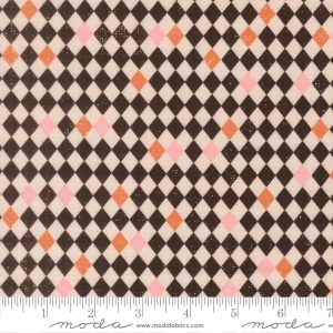 Moda Fabrics Elena Amo Purrs & Boos Harlequin Black Cat