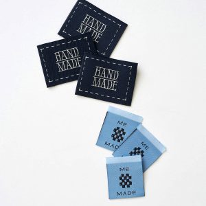 Matchy Matchy Handmade Stitched Frame Blue Woven Garment Labels