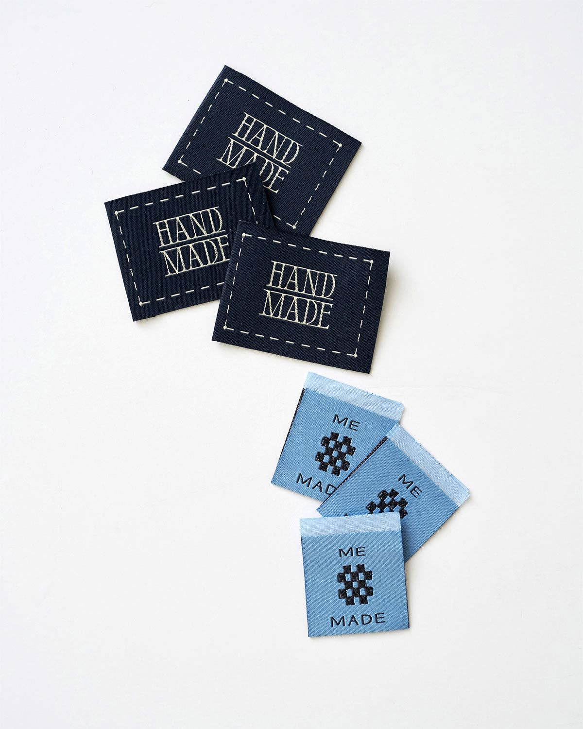 Matchy Matchy Handmade Stitched Frame Blue Woven Garment Labels
