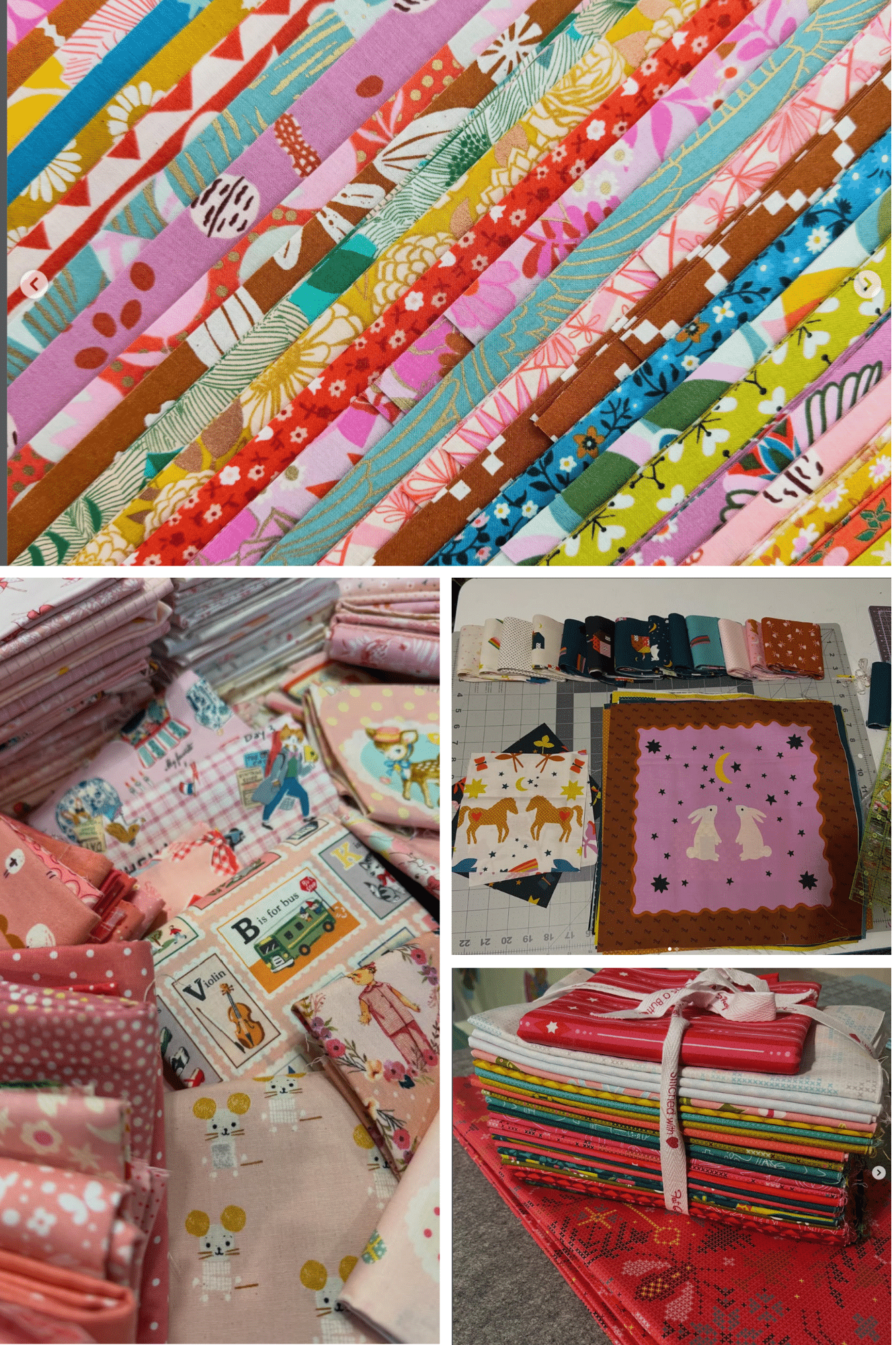 Butterdish Quilt Along Week 1 community fabric pulls — #butterdishSAL