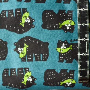 Cosmo Bears Gone Fishing Oxford Cotton Teal