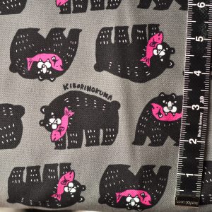Cosmo Bears Gone Fishing Oxford Cotton Grey