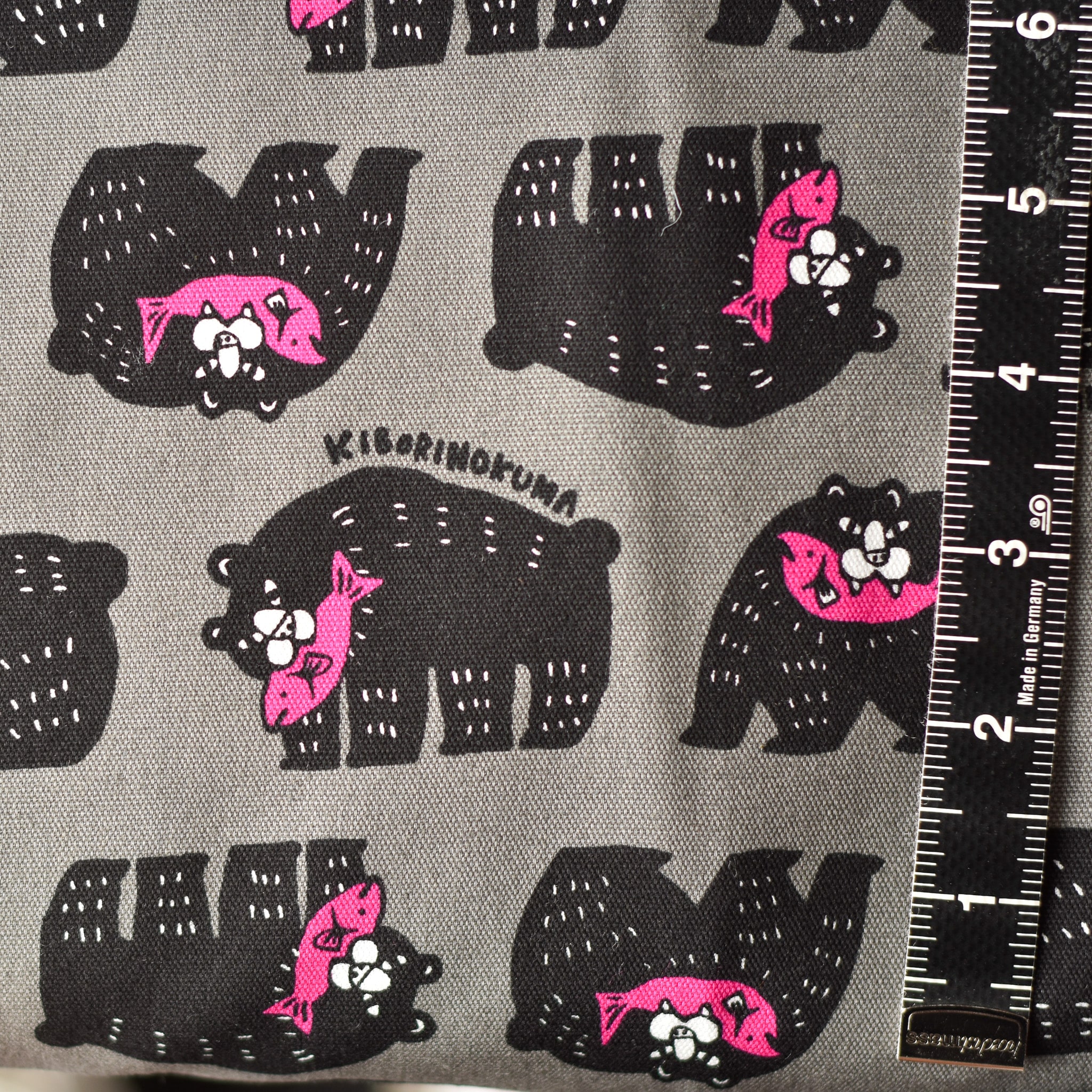 Cosmo Bears Gone Fishing Oxford Cotton Grey