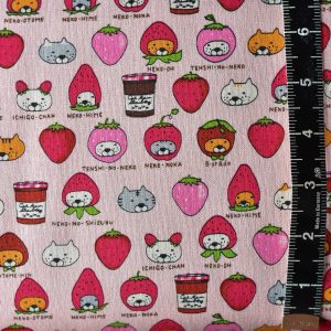 Kobayashi Purr-fect Preserves Cotton Canvas Pink