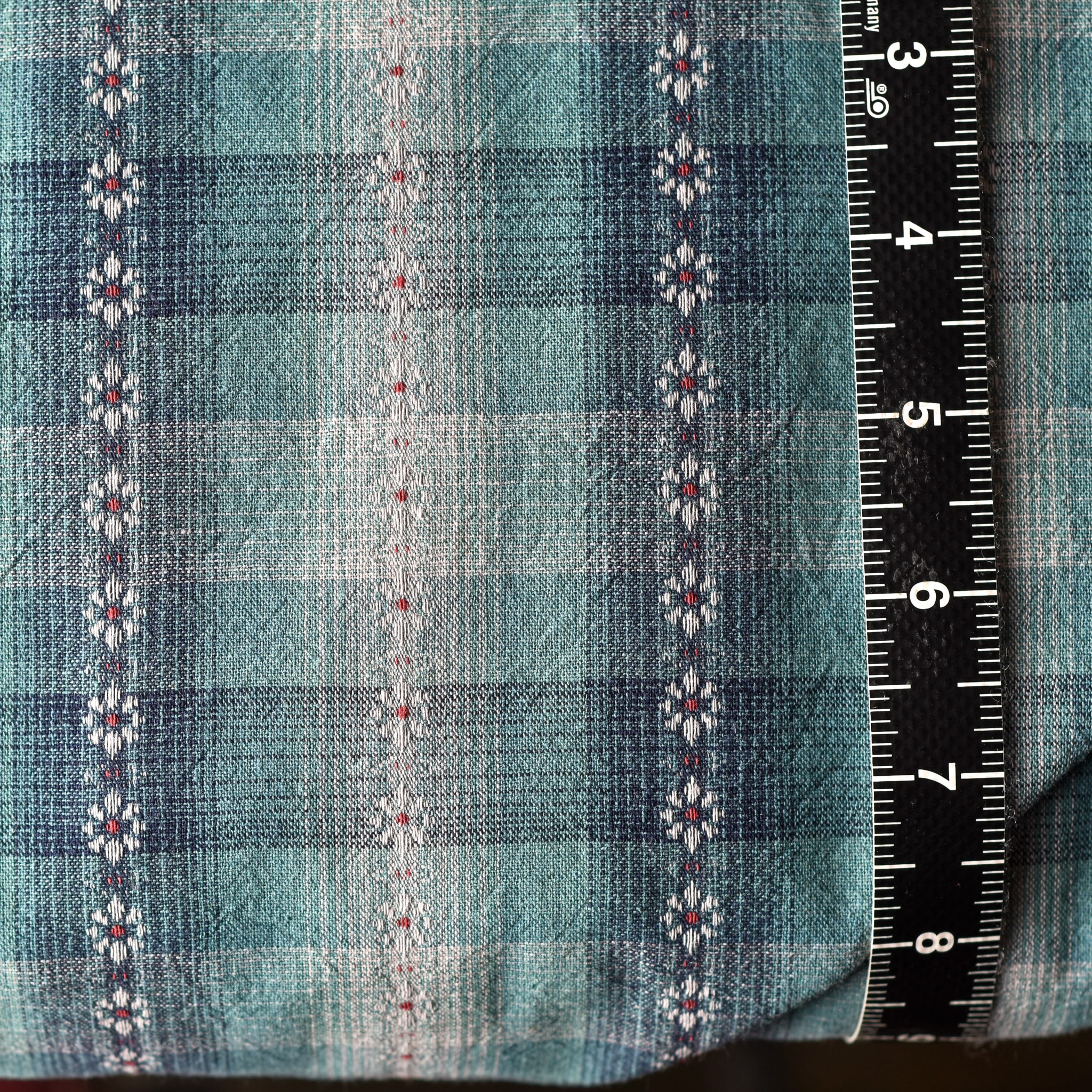Daisy Stitch Yarn-Dyed Cotton Teal