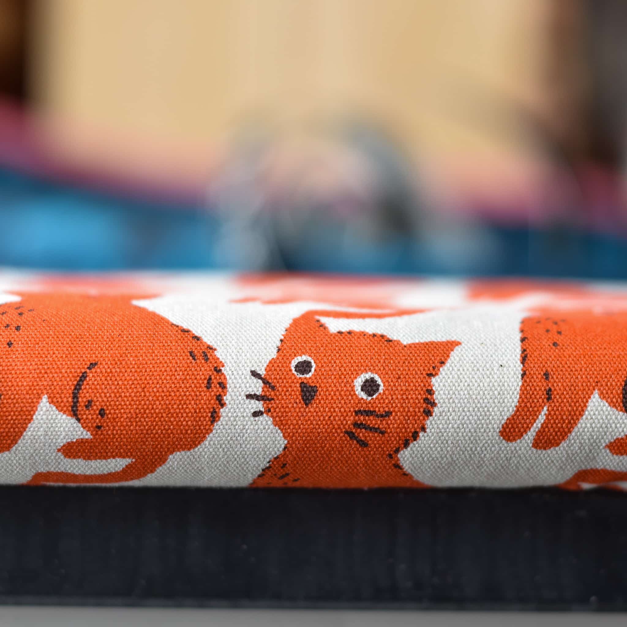 Sevenberry's Wide-Eyed Cat Oxford Cotton Orange - Image 2