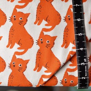 Sevenberry's Wide-Eyed Cat Oxford Cotton Orange