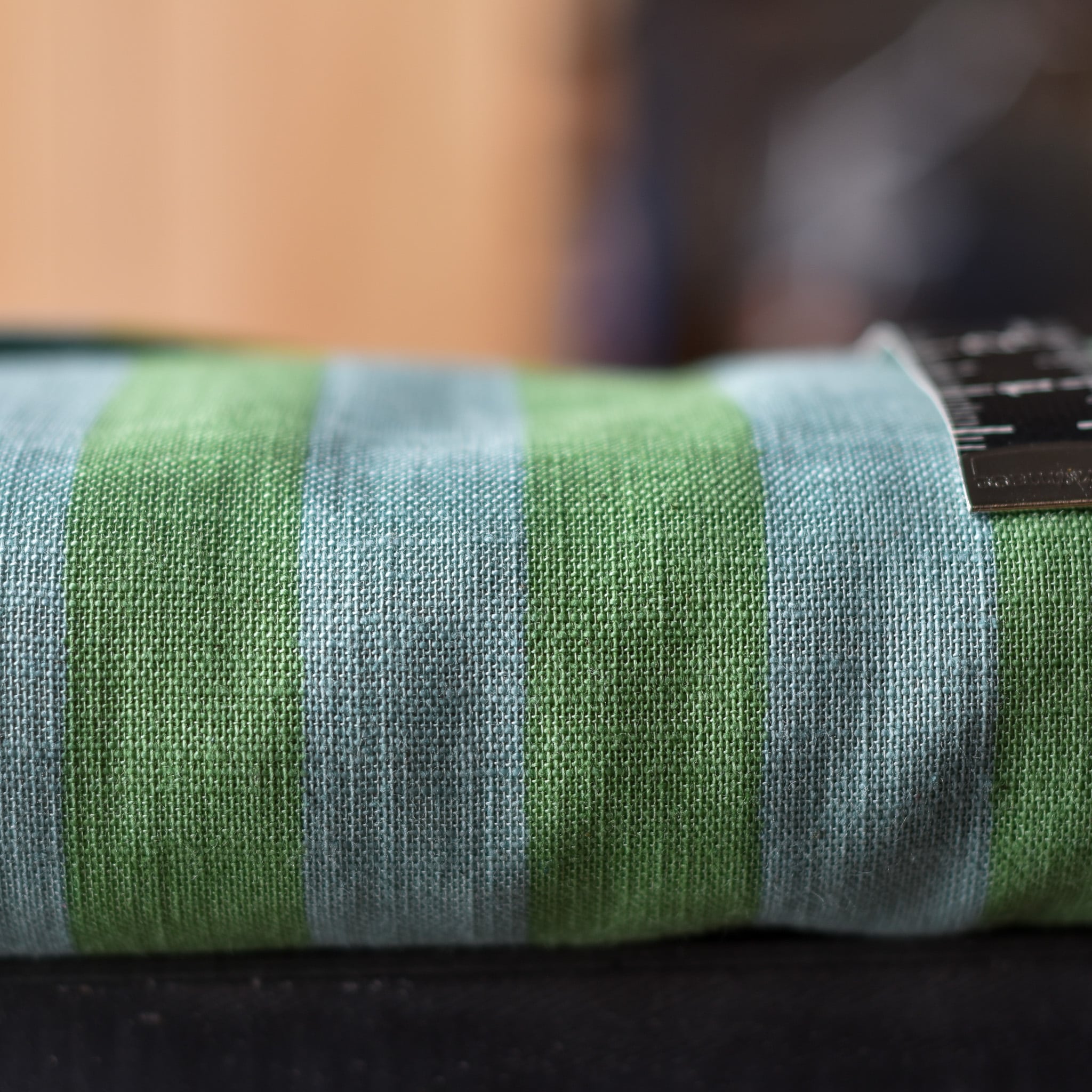 Sevenberry Cotton Slub Bold Stripe Green Sage - Image 2