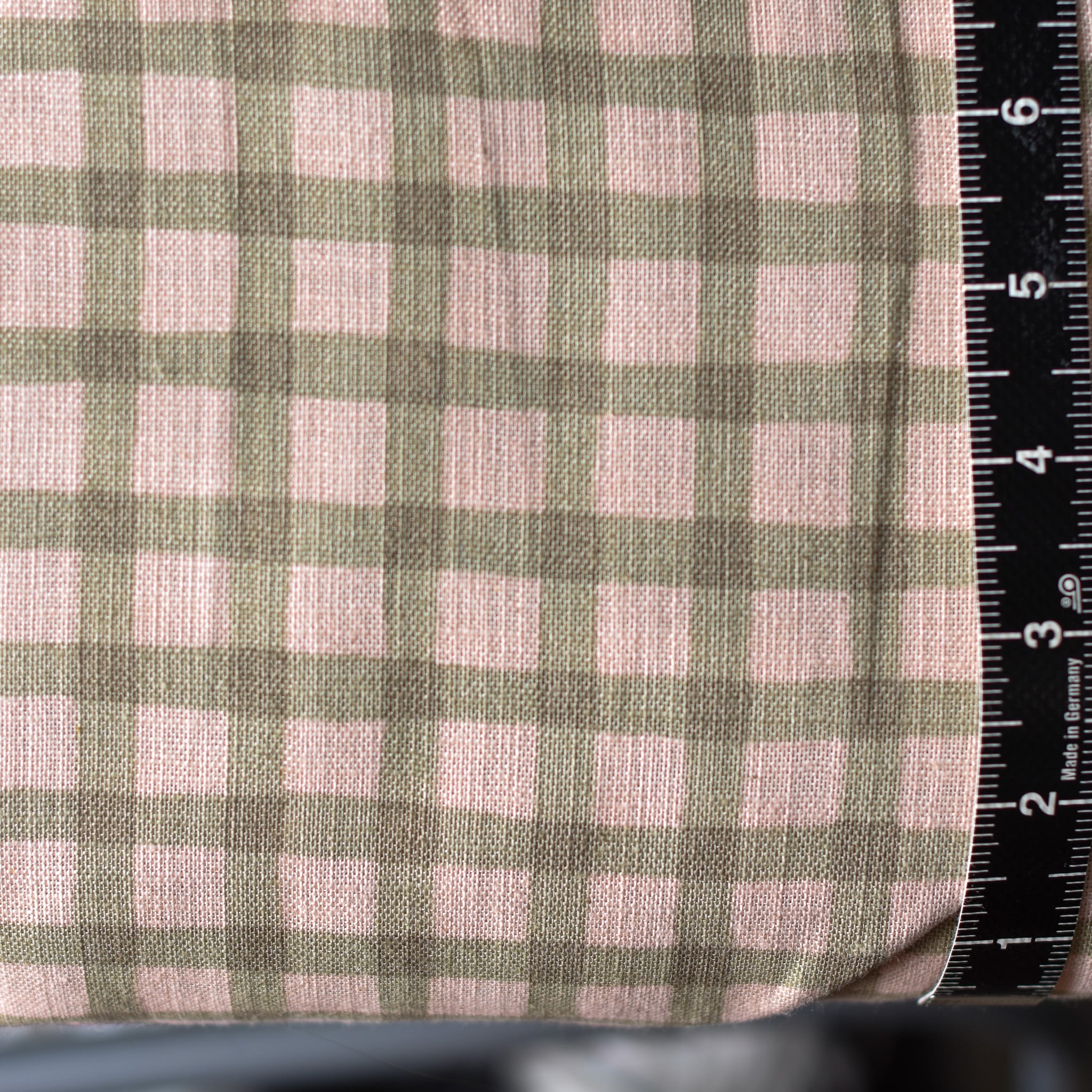 Sevenberry Windowpane Plaid Cotton Slub Pink and Sage