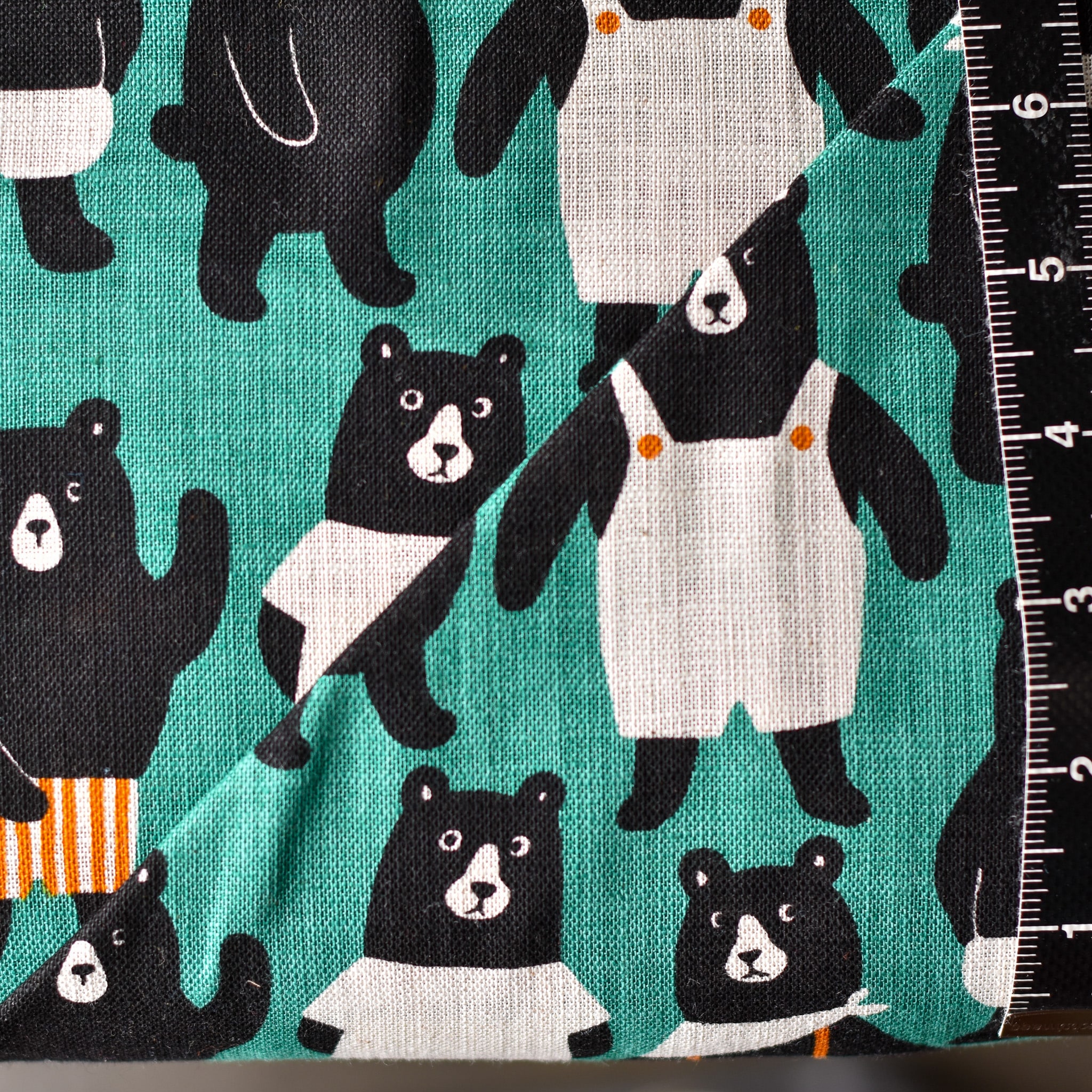 Sevenberry Well Dressed Bears Cotton Slub Teal