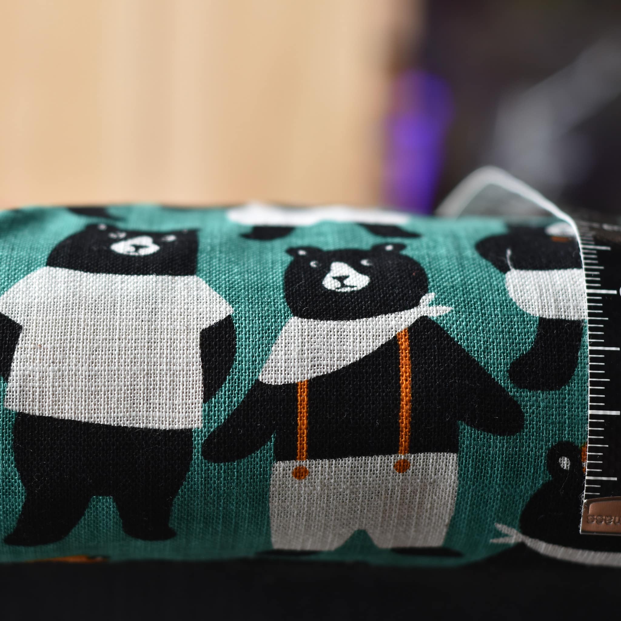 Sevenberry Well Dressed Bears Cotton Slub Teal - Image 2