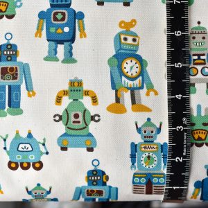 Sevenberry Vintage Robots Oxford Cotton White