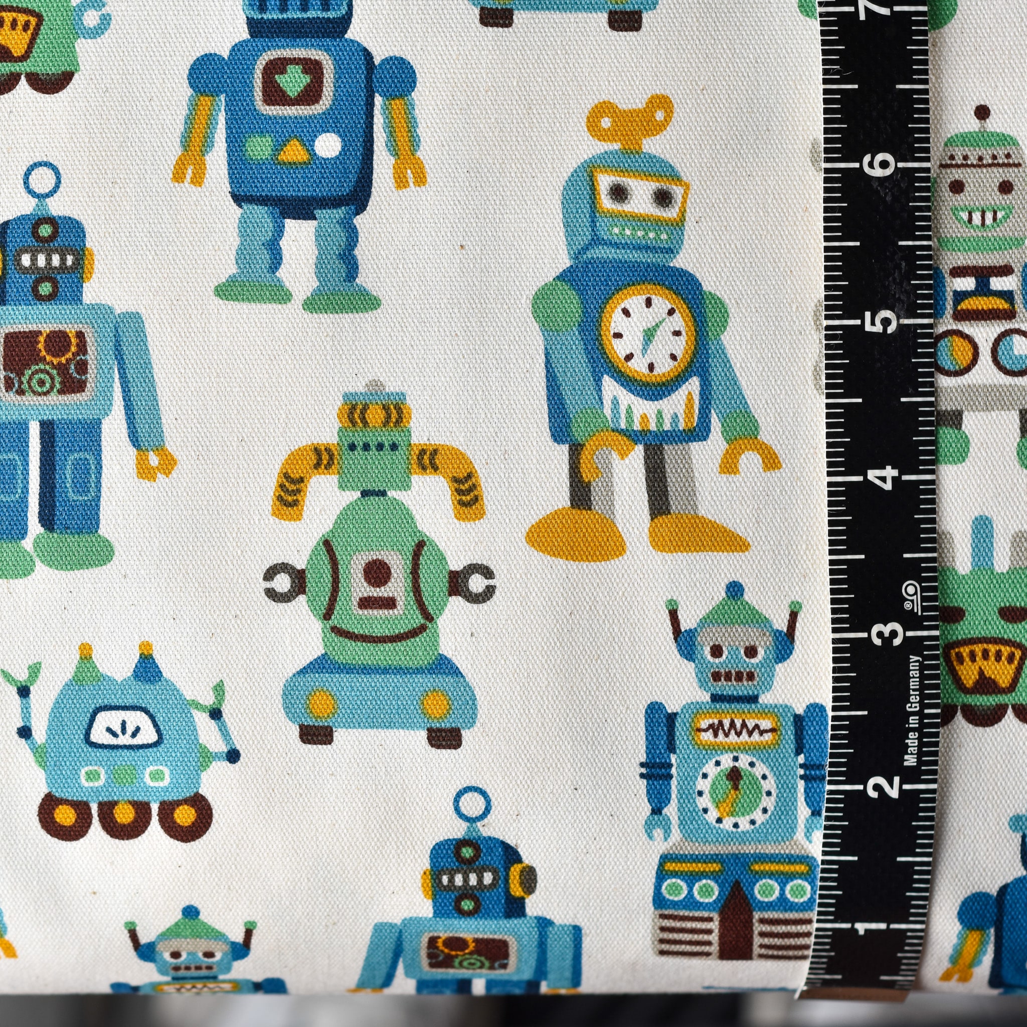 Sevenberry Vintage Robots Oxford Cotton White