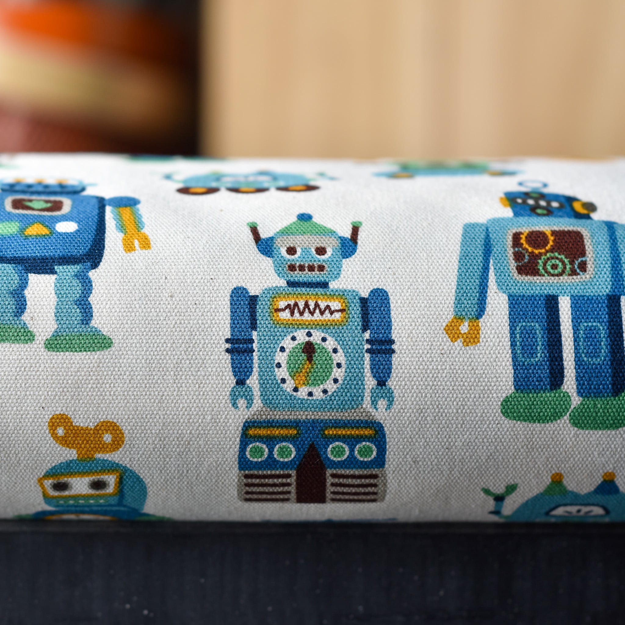 Sevenberry Vintage Robots Oxford Cotton White - Image 2
