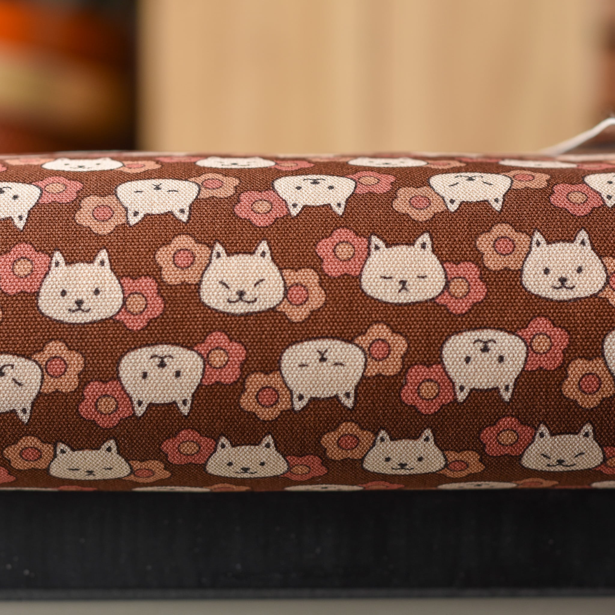 Asano Nekogram (Cat Monogram) Oxford Cotton Brown - Image 2