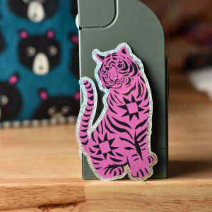 Crafted Moon Sarah Watts Quilty Tiger Sticker