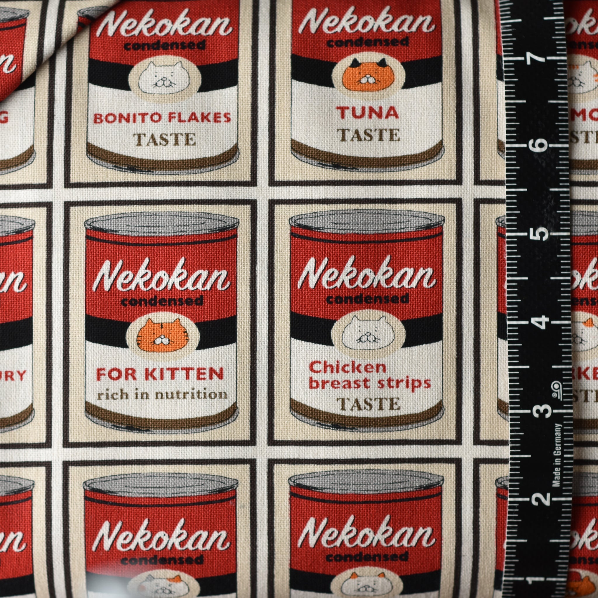 Kobayashi Nekokan Canned Cat Food Oxford Cotton Red