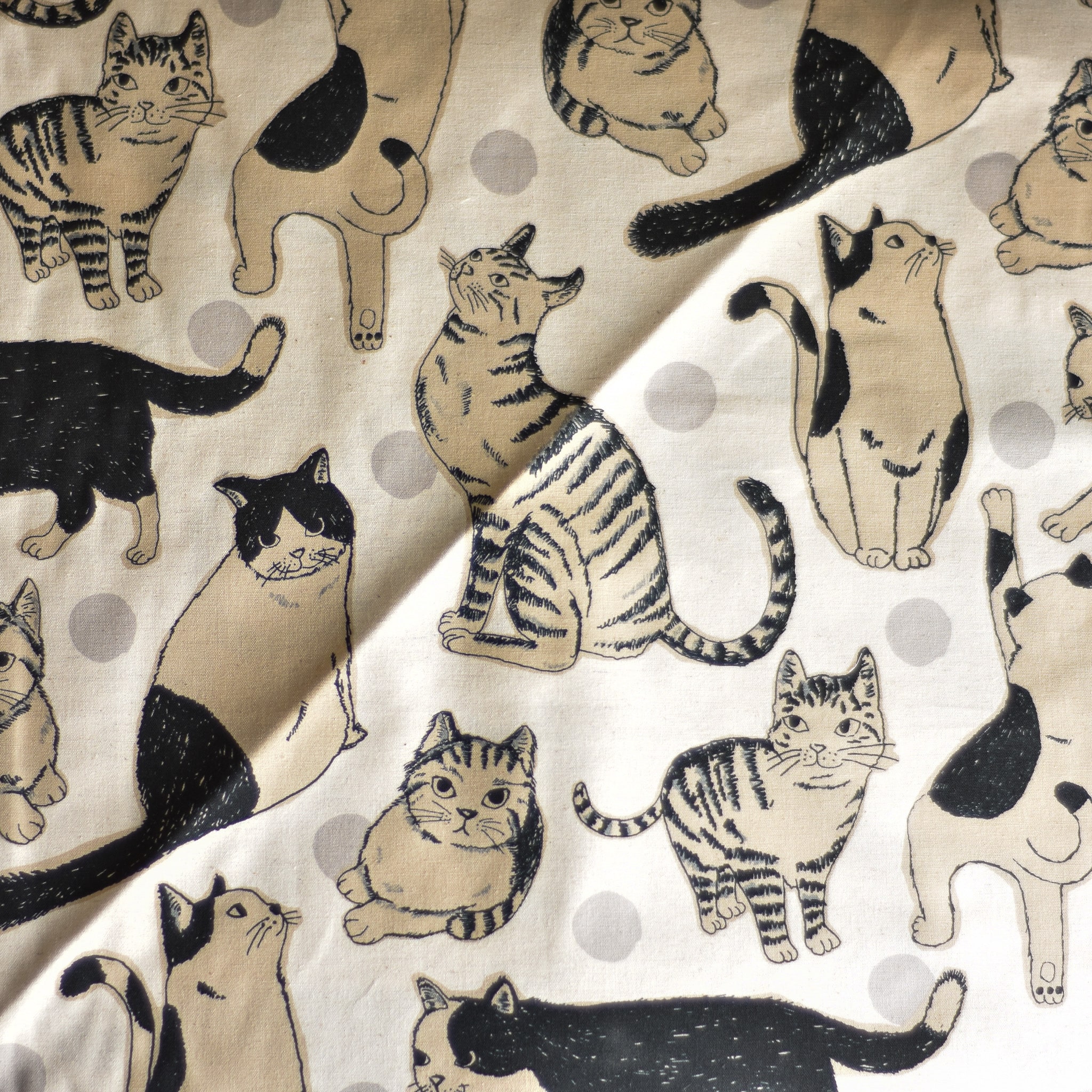 Kobayashi Big Cats Purr-fect Models Cotton Linen Natural - Image 3