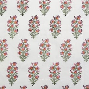 Fableism Indian Block Prints: Cottage Wild Floral Blushing