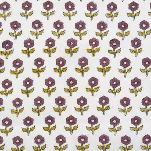 Fableism Indian Block Prints: Cottage Flowerling Eggplant