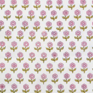Fableism Indian Block Prints: Cottage Flowerling Pink