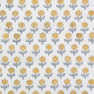 Fableism Indian Block Prints: Cottage Flowerling Yellow